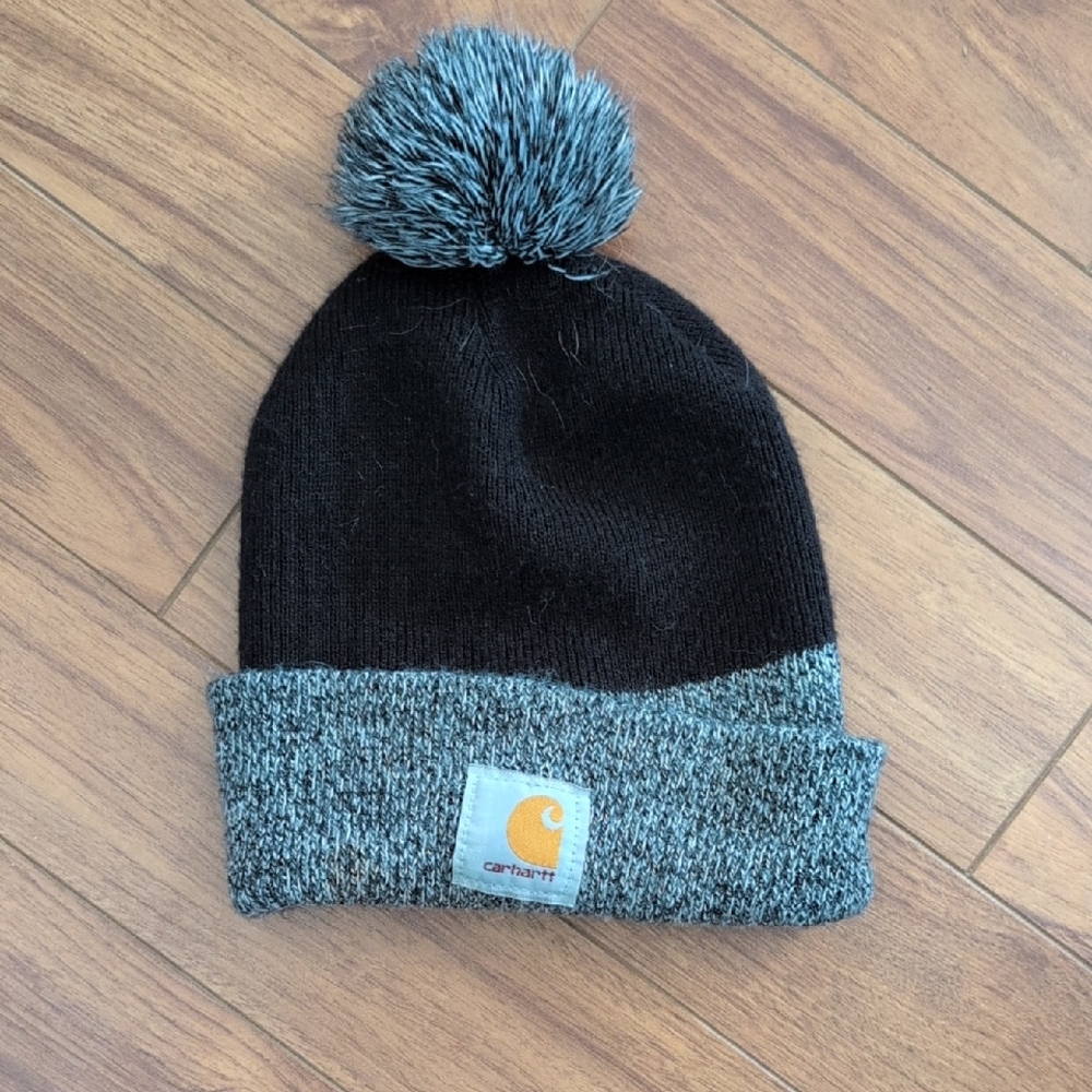 Carhartt Black and Gray Knit Beanie